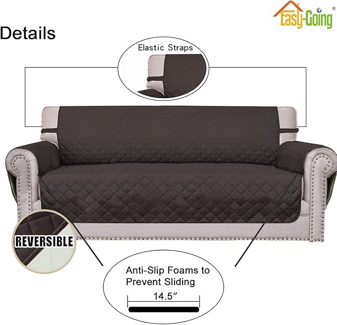 Easy-Going 4 Seater Sofa Slipcover Reversible Sofa Cover Water Resistant Couch - Image 3
