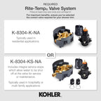 Kohler K-TS97074-4Y-CP Pitch Rite-Temp Bath and Shower Trim Kit, 2.5 GPM, Polished Chrome