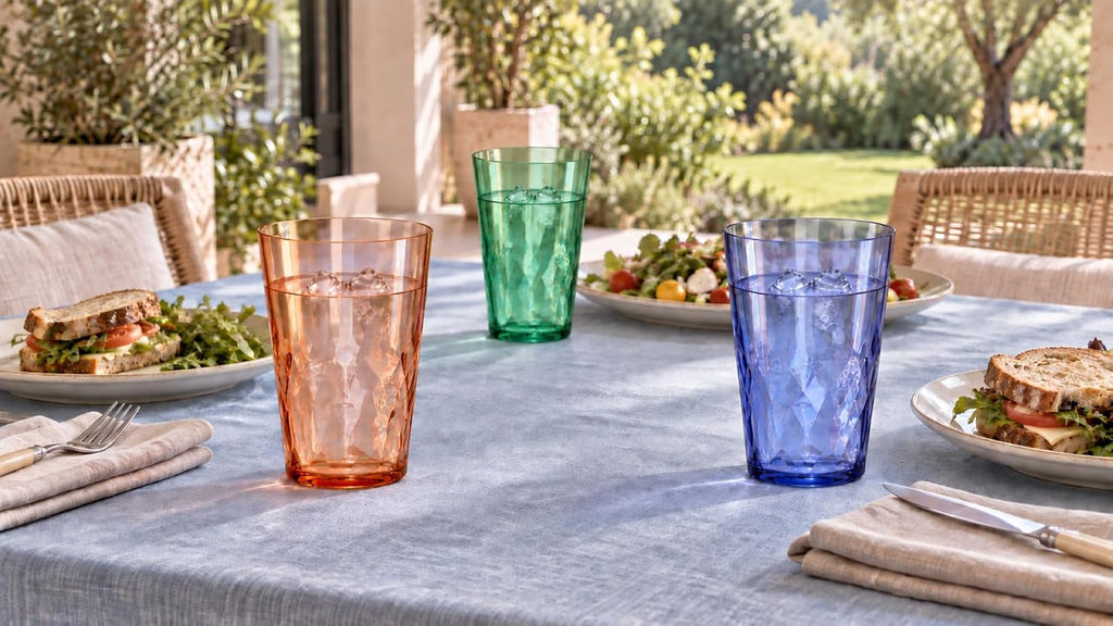 SCANDINOVIA - 19oz Unbreakable Premium Drinking Glasses Set of 6 - Super Grade Acrylic Plastic - Perfect for Gifts - Dishwasher Safe - Stackable - Drinkware Cups Reusable Water Tumbler