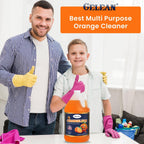 Multi Purpose Cleaner Pet Odor eliminator - Concentrate MAKES 64 GALLON - MADE IN USA- pH Neutral - ORANGELEAN Strong Odor Floor Cleaner - Orange Stain Remover 128 oz