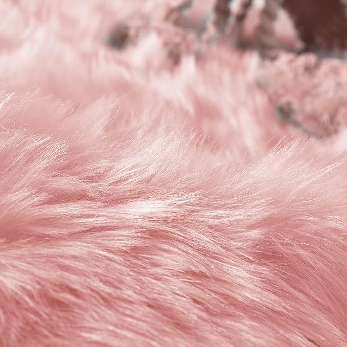 Goolela Pink Fur Rug for Bedroom Sheepskin Rug 2x6 Fluffy Runner Rug Dorm Fuzzy - Image 7