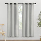 NICETOWN Gray Thick Linen Curtains 72" Length, Grommet Privacy Window by NICETOWN