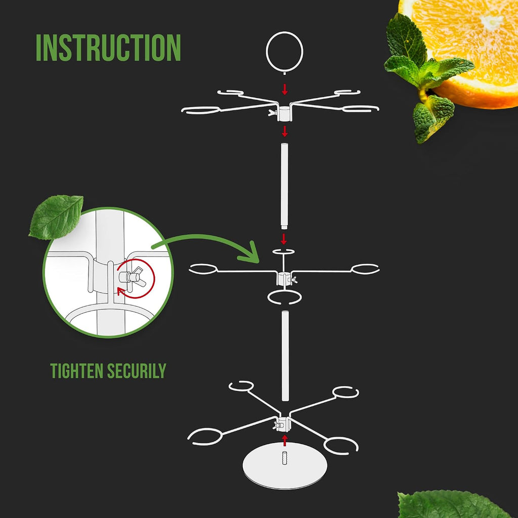 Cocktail Tree Stand, Metal Drink Champagne Tower, 3 Tier - 12 Holders For Mimosa Bar, Martini, Wine, Margarita Glass Cups (Pink)