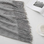 BOURINA Throw Blanket Textured Solid Soft Sofa Throw Couch Cover Knitted - Image 3