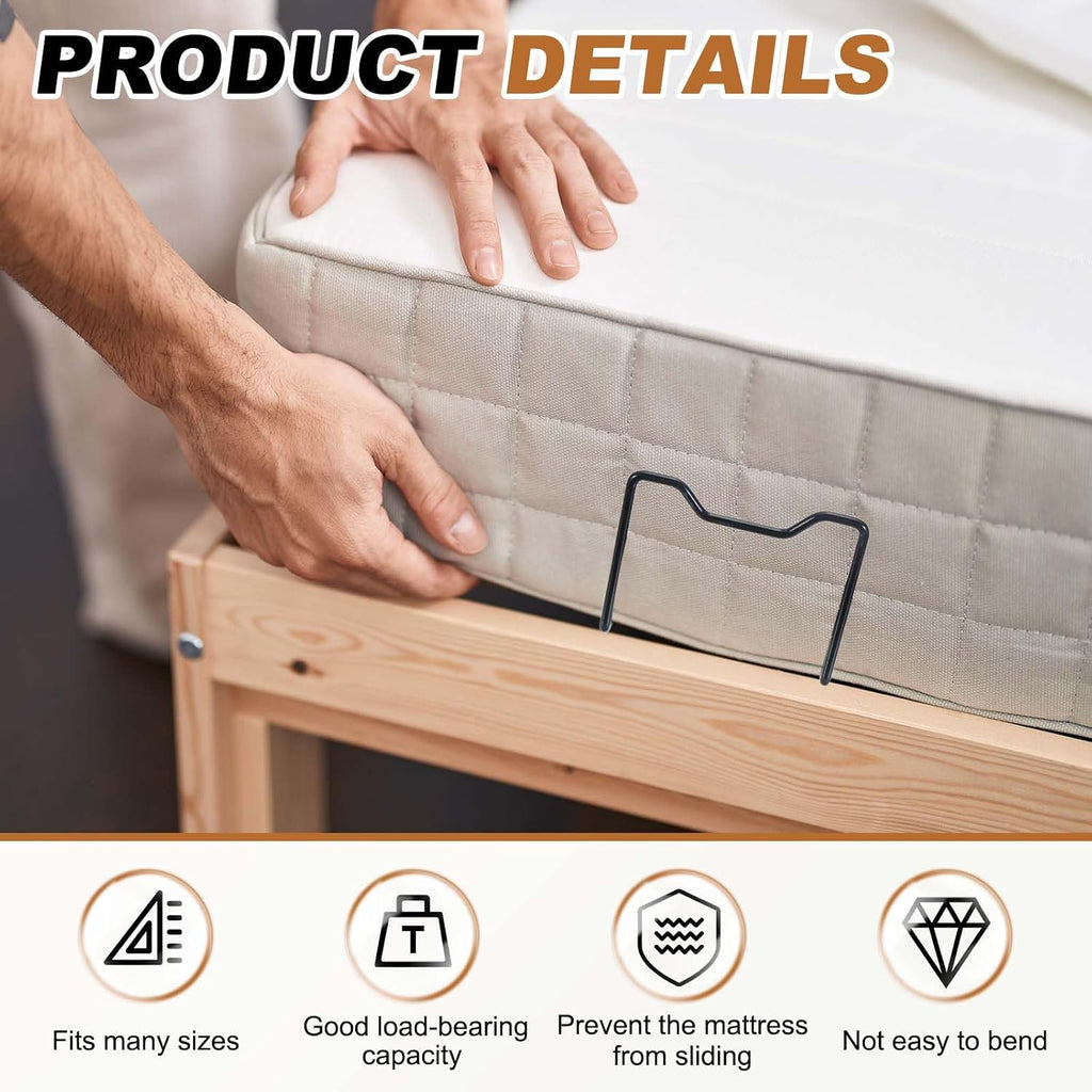 uxcell 2pcs Mattress Slide Stopper 5.5" x 2" Mattress Retainer Bar to Black