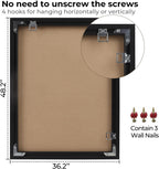 36x48 Poster Frames, 1Pcs, Plexiglass,Black Aluminum Snap Frame