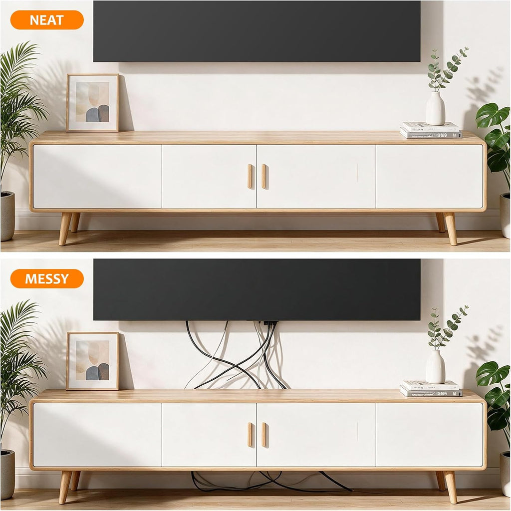 in-Wall Cable Management Kit with Recessed Outlet, 2 AC Outlets