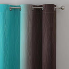 Estelar Textiler Brown and Teal Blackout Curtains & Drapes - Image 4