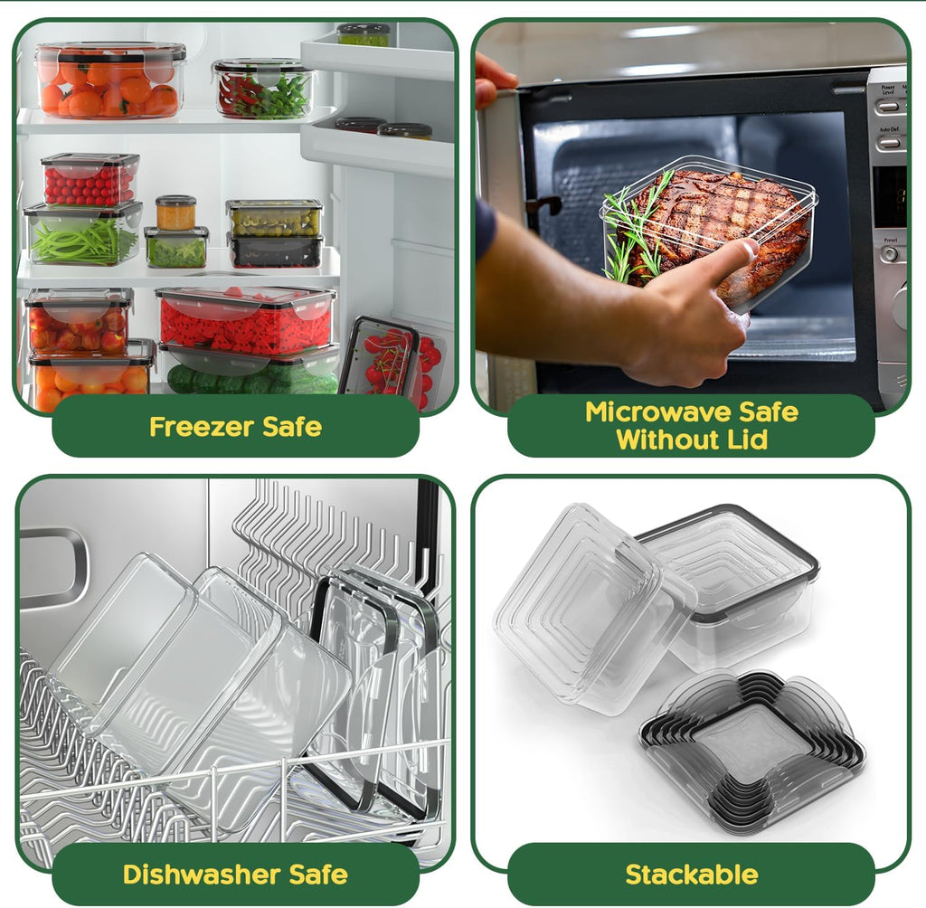 56 PCS Food Storage Containers with Lids Airtight (28 Boxes - 28 Lids)