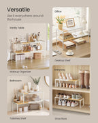 SONGMICS HOME Spice Rack, Expandable Cupboard Shelf Orgnizer,Bamboo
