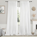 Nanspring White Linen Curtains 96 inches Long by Nanspring