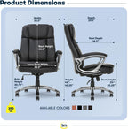 Serta Ergonomic Big and Tall Executive Office Chair Lumbar Support, Leather