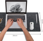 DAWNTREES Felt Desk Mat, Computer Mat for Desk, Dark Gray (36x12Inches)