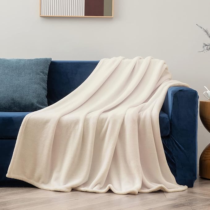 BEDELITE Fleece Blanket Beige Throw Blankets - Image 2