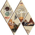 FairySandy 4 Pcs Boho Bathroom Wall Decor 11.8 x 6.7 In Boho Bathroom Decor