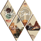 FairySandy 4 Pcs Boho Bathroom Wall Decor 11.8 x 6.7 In Boho Bathroom Decor