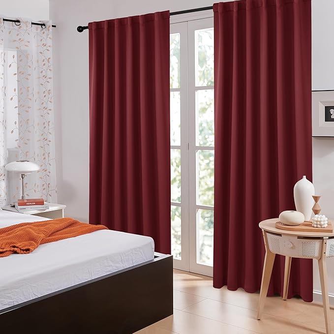Deconovo Solid Rod Pocket and Back Tab Curtains Thermal Insulated Christmas - Image 4