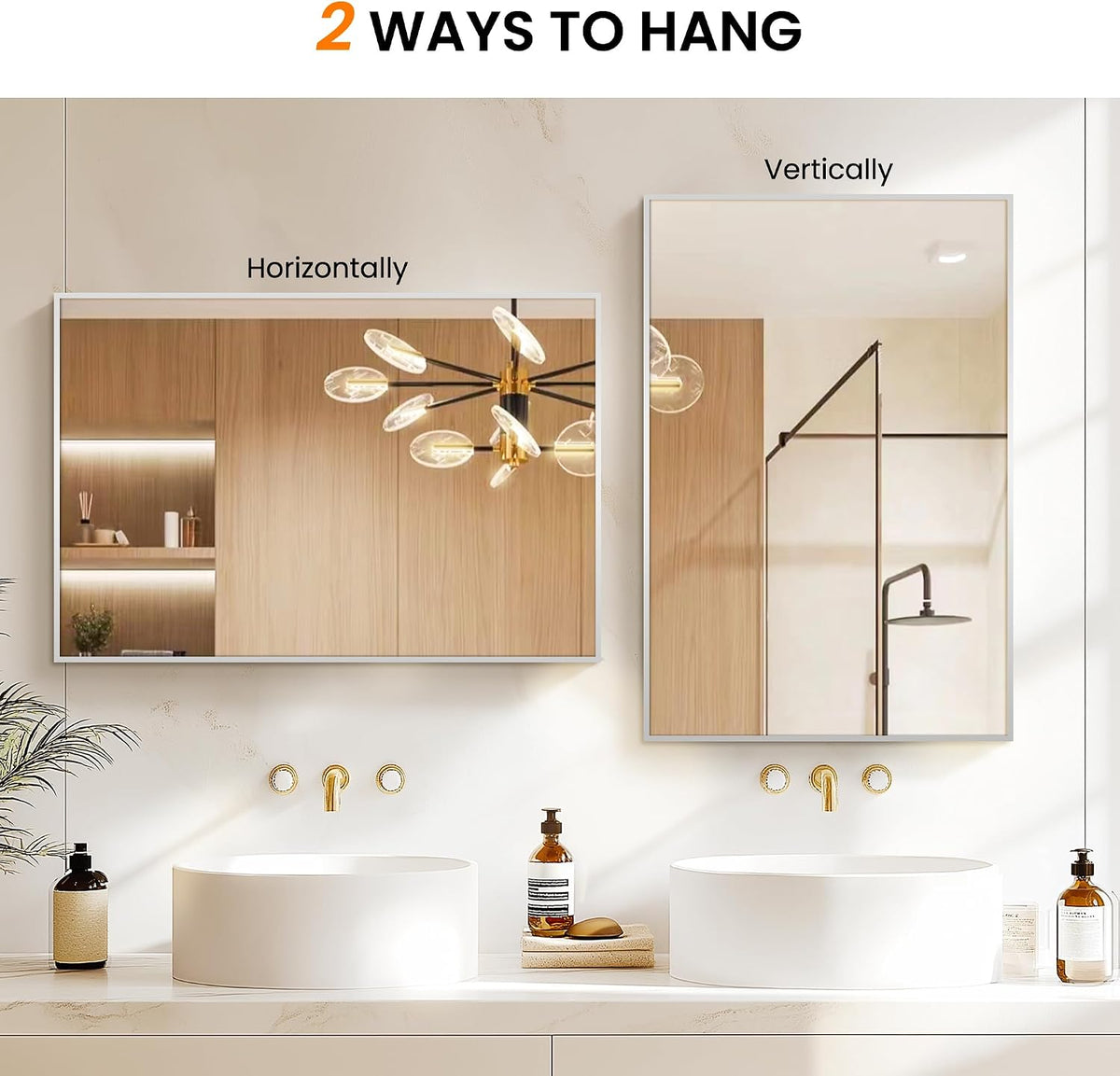 Bathroom Vanity Mirror for Wall 2Pack 36"x24" Bathroom Mirror for Over Sink