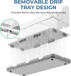 Bathroom Counter Organizers and Storage with 3 PCS Qtip Holder (White)