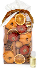 ANDALUCA Potpourri Mini Pumpkins, Cinnamon, Orange Slices & Pumpkin Spice Fragrance Vial Included Vase & Bowl Filler (Pumpkin Spice)