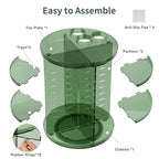 Rotating Makeup Organizer with DIY 8 Adjustable Layers, Clear Green