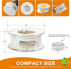 Teapot Warmer, Ceramic Tea Warmer with Tealight Holder, Teapot Heater for Heating Coffee, Milk, Tea Light Heater, Candle Warmer (White)