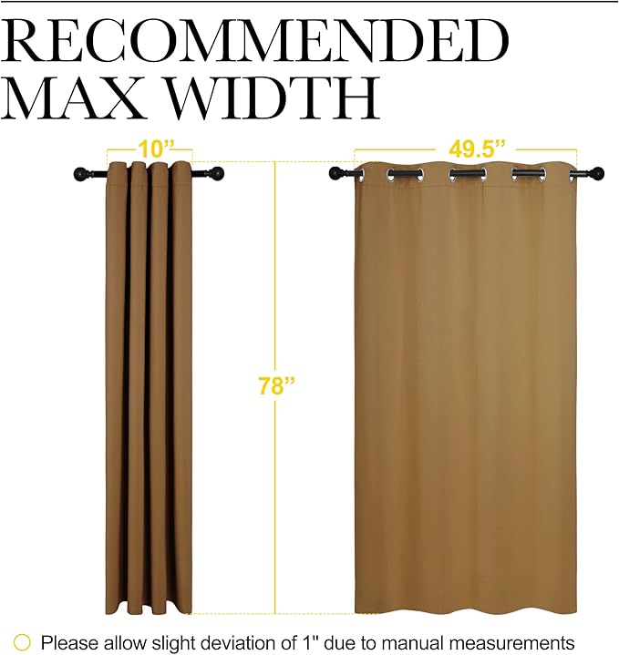 NICETOWN Sleek Blackout Curtains 78 inches Length - Image 7