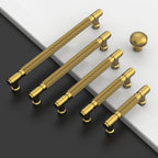 Amerdeco 10 Pack Brushed Modern Brass knurled Cabinet Pulls 5"