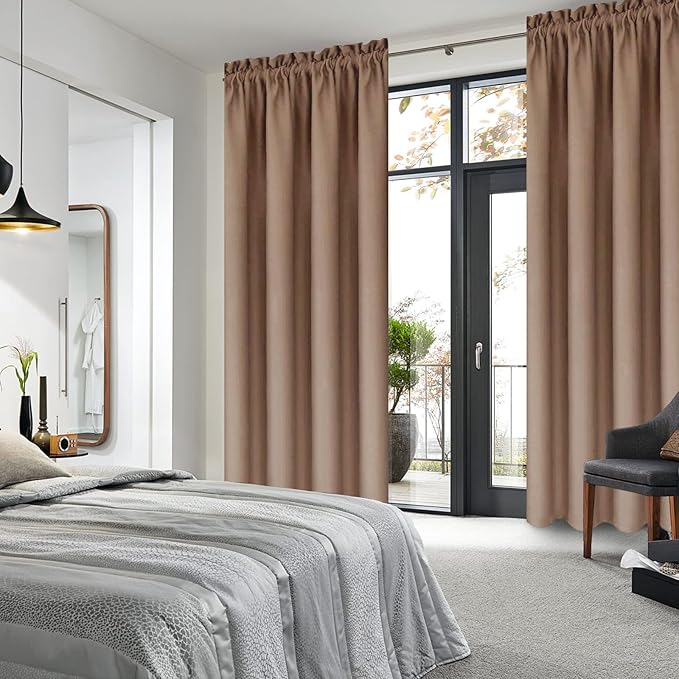 DWCN Blackout Curtains Room Darkening Thermal Insulated Bedroom Curtains Window - Image 2
