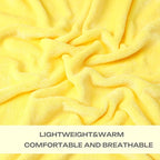 JIAHANNHA Fleece Blanket Queen Size Yellow 90 by 90 Inches Throw Blankets - Image 4