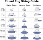 OLANLY Denim Blue Round Rugs for Bedroom - Image 8