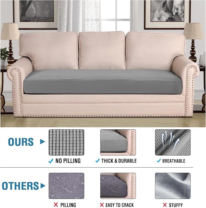 H.VERSAILTEX Super Stretch Individual Seat Cushion Covers Sofa Covers Couch - Image 2