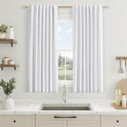 Guken White 100% Blackout Linen Curtains 54 Inch Length 2 Panels Set by Guken