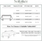 Softalker Fall Linen Rectangle Tablecloth with Tassel, 55 x 120 Inch