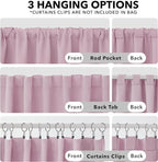 Deconovo Blackout Curtains, Thermal Insulated, W52 x L63 2 Panels, Back Tab - Image 2