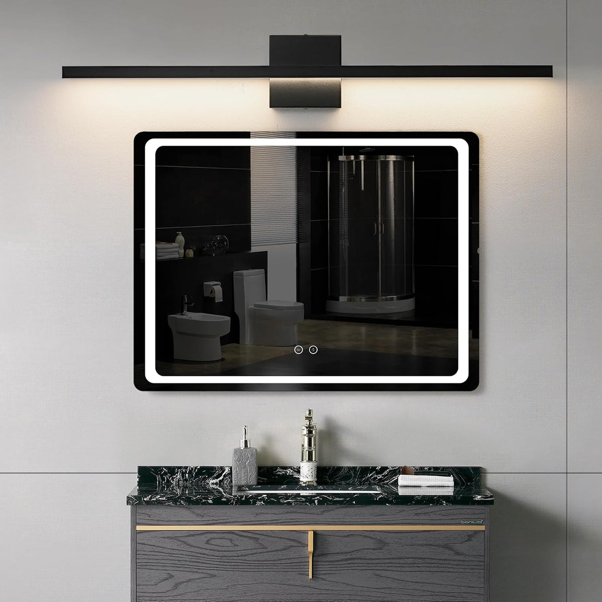 Epinl Black LED Vanity Light for Bathroom, 5CCT 32 inch Dimmable Bathroom Light Fixture Over Mirror, Modern Vanity Lighting Bar, Bath Wall Light for Bathroom Bedroom, ETL Certificated