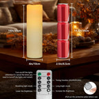 14" x 4" Large Outdoor Waterproof Candles with Timer Remote, 4 Pack