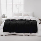 Puncuntex Black Throw Blanket 50"×60" inches Fuzzy 3D Jacquard Decorative - Image 4