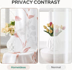 HOMEIDEAS Non-See-Through Pink and White Privacy Sheer Curtains 52 X 63 Inch - Image 3