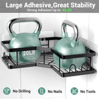 AKTECKE Corner Shower Caddy Bathroom Organizer: Stainless Steel Adhesive Shower Rack - 3Pack No Drilling Shower Shelf - Rustproof Bathtub Organizer