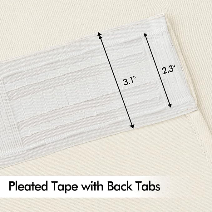 MIULEE Birch Back Tab Blackout Curtains 72 Inches Long 2 Panels Set - Image 4