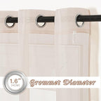 NICETOWN Sheer Taupe Curtains for Bedroom 120 inches Long, Grommet Elegant - Image 2