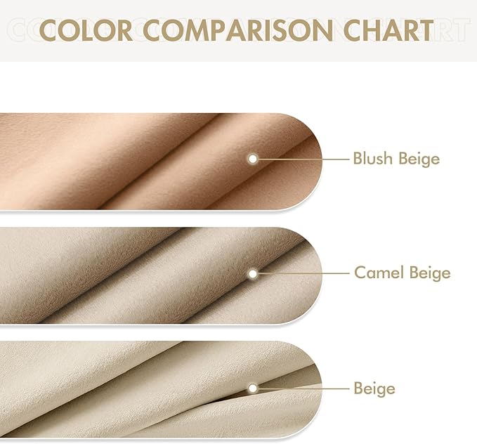 MIULEE Velvet Curtains Blush Beige Elegant Grommet Thermal Insulated Soundproof - Image 6