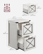 VASAGLE File Cabinet with 2 File Drawers, Printer Stand, Fit A4 Letter Size