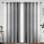 Yakamok 84 Inch Length Gray and Greyish White Gradient Color Ombre Curtains - Image 2
