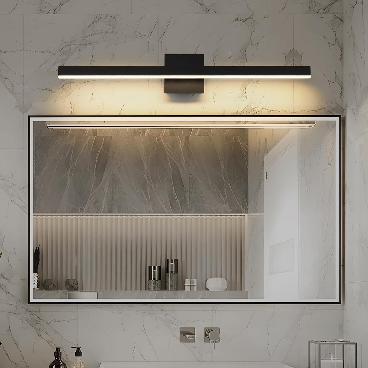 Joossnwell Black Bathroom Vanity Light Fixture Over Mirror 31.5 Inch
