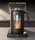 Epeios Electric Tea Kettle with Infuser,1℉ Temperature Control,1L,Dark Gray
