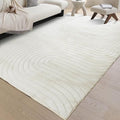 Washable Area Rugs 5x7 Rugs for Living Room Light Beige Faux Rabbit Fur Rug for by PhonzenuoCarpet