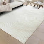 Washable Area Rugs 5x7 Rugs for Living Room Light Beige Faux Rabbit Fur Rug for by PhonzenuoCarpet