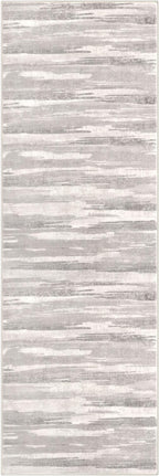 Lansny Modern Abstract Runner Rug 2x6, Neutral Light Beige and Grey Washable - Image 9